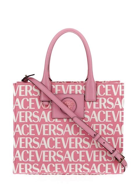 versace pink tote|Versace collection satchel.